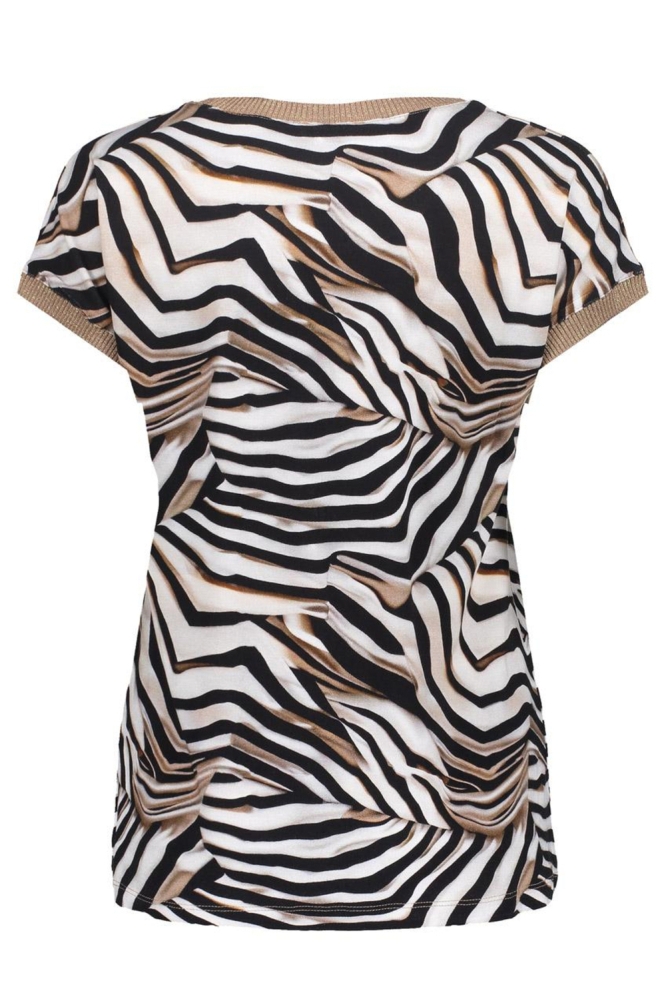 SARAH KLEURRIJK T SHIRT MET KORTE MOUWEN 52447 60 000010 OFF-WHITE/BLACK
